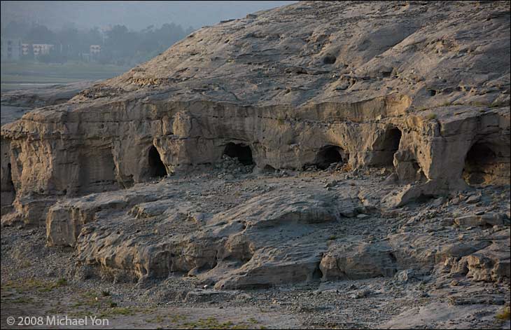 Caves have long provided shelter in this harsh landscape.  These caves are just below an old British fort.