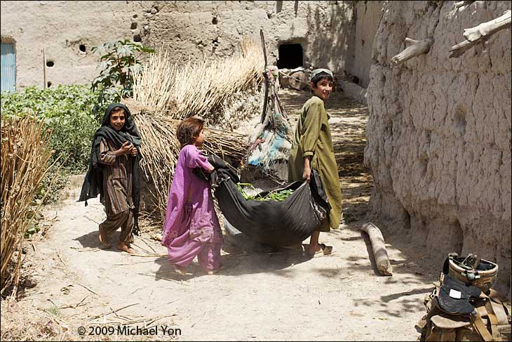 The two girls and the boy fed and watered all the animals, smiling at the British soldiers the whole time, and finally they left with the fat dove-like bird and the sheep, donkeys and cows.
