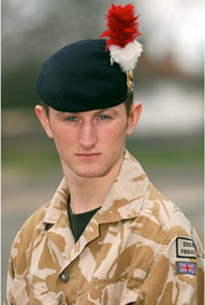 Joseph Etchells from 3 Plt, 2 Battalion Royal Regiment of Fusiliers, was attached to 1 Plt, 2 Rifles