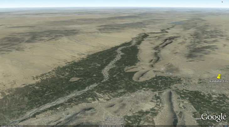The vast Arghandab River Valley, or 'ARV,' is crucial to securing Kandahar City. The enemy has complete freedom of movement in the city.  Easy access from ARV to KC can be seen in the image above.