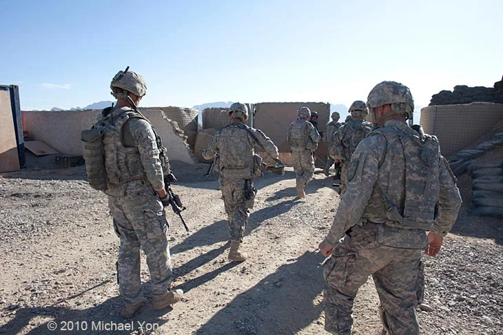 Chaplain Gary Lewis said a prayer, then 1st Platoon left the Gate heading to ‘Brick 1’.