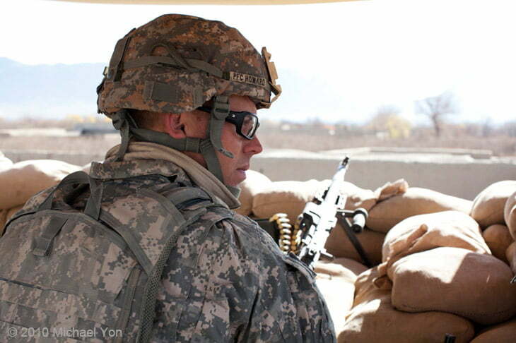 Roof of Brick 1: Kandahar Airfield, and Pizza Hut is only about 10 minutes away by helicopter, though these soldiers go weeks eating MREs.  Everyone’s war is a snowflake; no two wars are the same.  One of Mullah Omar’s wives came from just a few minutes away.