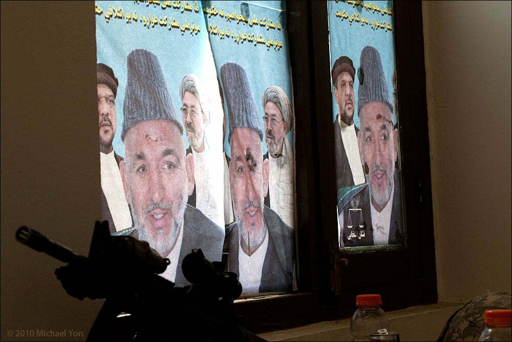 Karzai’s image seems to be everywhere but his influence is paper-thin in Afghanistan.  The President of Afghanistan has more influence in Washington than in Afghanistan.  Alone, Karzai is powerless, and without the Coalition he so often denigrates, he’s as useless as a kite without a string.  His government doesn’t even know who it 'governs,' though at least the Coalition is taking some measure of biometric inventory.