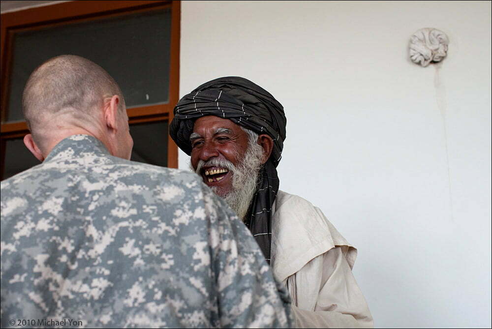 Some villagers came to the Shah Wali Kot District Center in Kandahar Province for a 'MEDCAP,' and voluntarily entered the HIIDE system.
