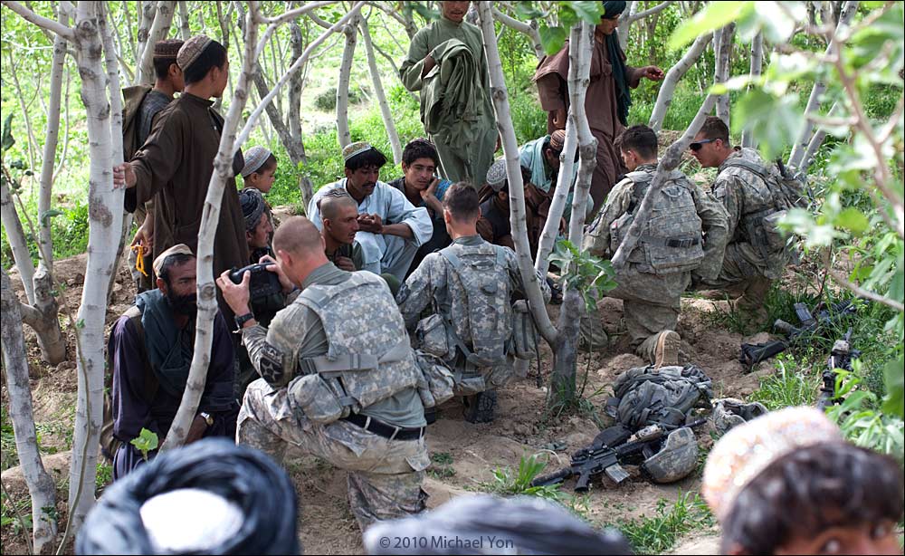 Charlie Company collecting biometrics on the second day of a 2-day mission.