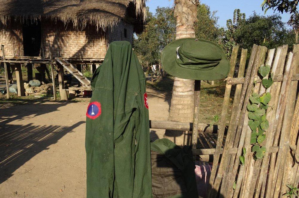 Burma-Army-shirt-of-Northern-Command-found-after-attack-at-Nam-Gau-3-Feb-2014