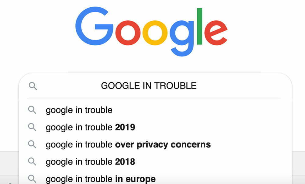 google in trouble
